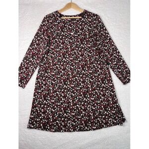 J Jill Wearever Collection Dress Large Petite Floral 3/4 Sleeve A Line Knit